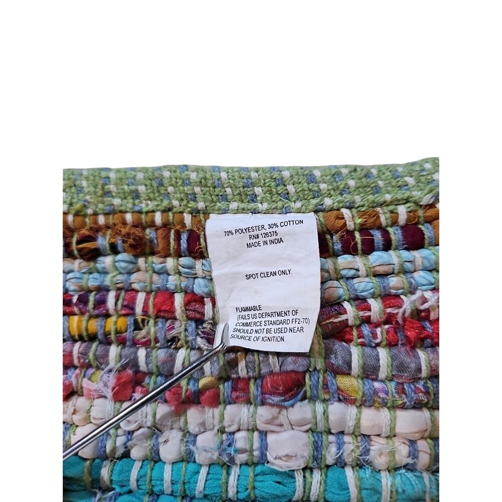 Woven India Rag Rug Chindi Multicolor 69X43 - Picture 3 of 3